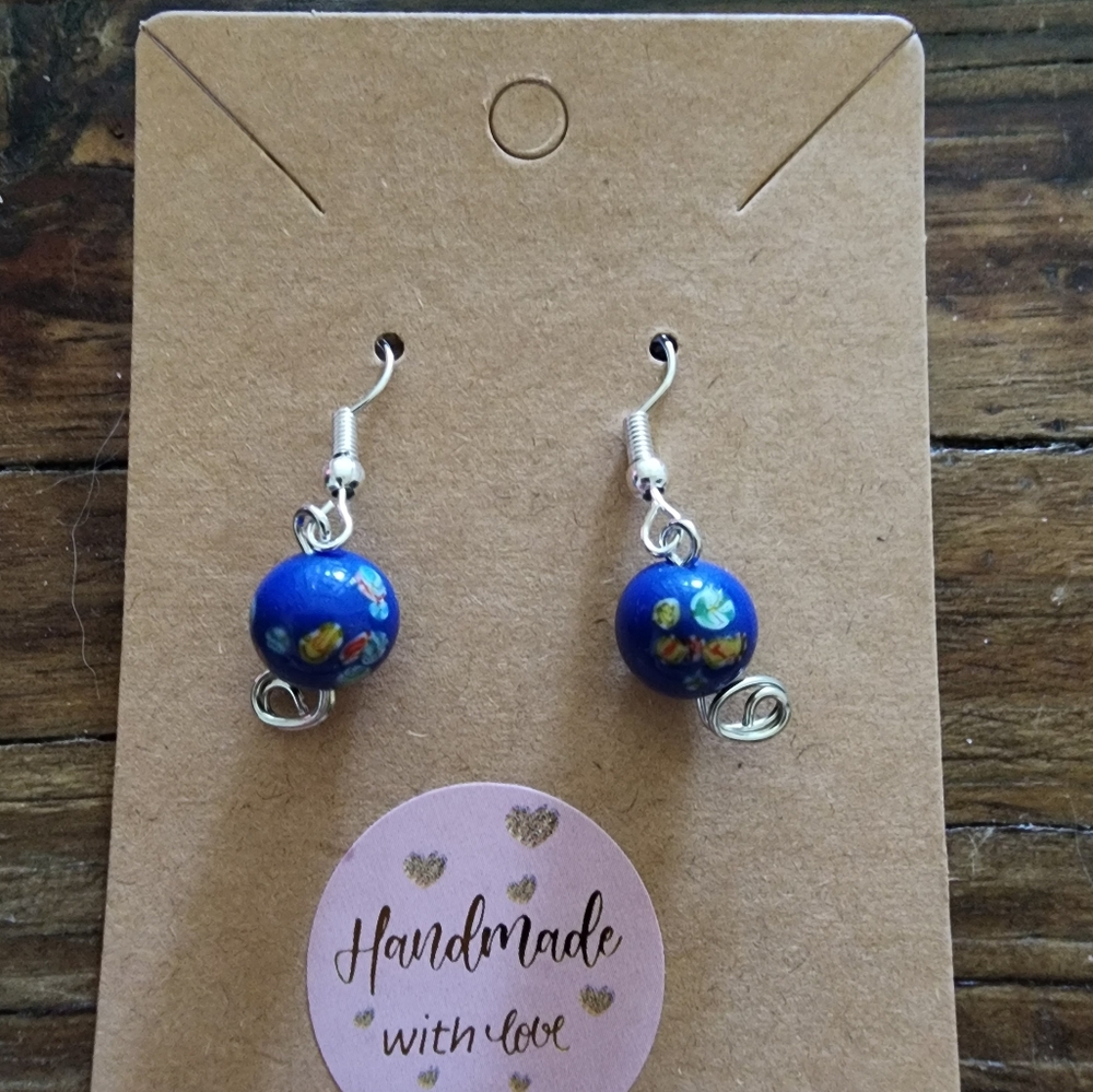 Handmade Blue beaded Earrings